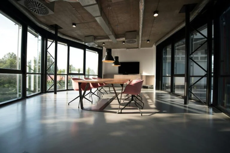 Clean modern office meeting room
